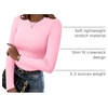 Zeagoo Women Long Sleeve Shirts Crewneck Slim Fit Tops Going Out Basic Tee(Long Sleeve-pink)