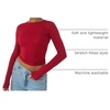 Zeagoo Women Long Sleeve Shirts Crewneck Slim Fit Tops Going Out Basic Tee(Long Sleeve-red)