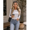 Zeagoo Women Long Sleeve Shirts Crewneck Slim Fit Tops Going Out Basic Tee(Long Sleeve-white)