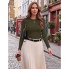 Zeagoo Women Long Sleeve Shirts Ribbed Tops Crewneck Basic Tee(Army Green)