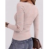 Zeagoo Women Long Sleeve Shirts Ribbed Tops Crewneck Basic Tee(Pink Stripe)