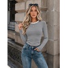 Zeagoo Women Long Sleeve Shirts Slim Fit Going Out Tops Crewneck Basic Tee(Black and White Stripes)
