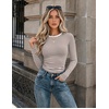 Zeagoo Women Long Sleeve Shirts Slim Fit Going Out Tops Crewneck Basic Tee(Brown Stripes Tw541)