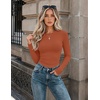 Zeagoo Women Long Sleeve Shirts Slim Fit Going Out Tops Crewneck Basic Tee(Caramel)