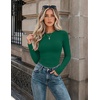Zeagoo Women Long Sleeve Shirts Slim Fit Going Out Tops Crewneck Basic Tee(Green)