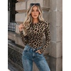 Zeagoo Women Long Sleeve Shirts Slim Fit Going Out Tops Crewneck Basic Tee(Leopard Print An284)