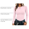 Zeagoo Women Long Sleeve Shirts Slim Fit Going Out Tops Crewneck Basic Tee(Pink)