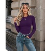 Zeagoo Women Long Sleeve Shirts Slim Fit Going Out Tops Crewneck Basic Tee(Purple)