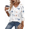 Zeagoo Womens 3/4 Sleeve V Neck T Shirts Dressy Casual Tops(01-bf290)