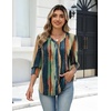 Zeagoo Womens 3/4 Sleeve V Neck T Shirts Dressy Casual Tops(01-cx289)