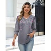 Zeagoo Womens 3/4 Sleeve V Neck T Shirts Dressy Casual Tops(01-hf36)