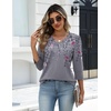 Zeagoo Womens 3/4 Sleeve V Neck T Shirts Dressy Casual Tops(01-hf36)