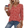 Zeagoo Womens 3/4 Sleeve V Neck T Shirts Dressy Casual Tops(01-jh590)