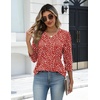 Zeagoo Womens 3/4 Sleeve V Neck T Shirts Dressy Casual Tops(01-jh590)