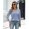 Zeagoo Womens 3/4 Sleeve V Neck T Shirts Dressy Casual Tops(01-tz273)
