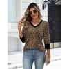Zeagoo Womens 3/4 Sleeve V Neck T Shirts Dressy Casual Tops(02-sa1)