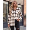Zeagoo Womens Flannel Shirts Long Sleeve Button Down Casual Fall Plaid Top(11-khaki Gw543)