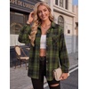 Zeagoo Womens Flannel Shirts Long Sleeve Button Down Casual Fall Plaid Top(12-army Green Gw378)