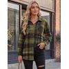 Zeagoo Womens Flannel Shirts Long Sleeve Button Down Casual Fall Plaid Top(12-army Green Gw378)