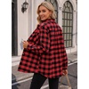 Zeagoo Womens Flannel Shirts Long Sleeve Button Down Casual Fall Plaid Top(13-black Red Gz188)