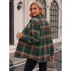 Zeagoo Womens Flannel Shirts Long Sleeve Button Down Casual Fall Plaid Top(14-green Gw553)