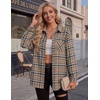 Zeagoo Womens Flannel Shirts Long Sleeve Button Down Casual Fall Plaid Top(17-khaki-gz991)