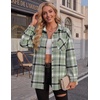 Zeagoo Womens Flannel Shirts Long Sleeve Button Down Casual Fall Plaid Top(18-green Gw297)