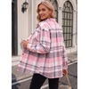 Zeagoo Womens Flannel Shirts Long Sleeve Button Down Casual Fall Plaid Top(1-pink Gw298)