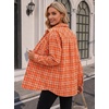 Zeagoo Womens Flannel Shirts Long Sleeve Button Down Casual Fall Plaid Top(20-orange Gw689)