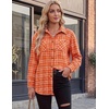 Zeagoo Womens Flannel Shirts Long Sleeve Button Down Casual Fall Plaid Top(20-orange Gw689)