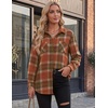 Zeagoo Womens Flannel Shirts Long Sleeve Button Down Casual Fall Plaid Top(2-orange Gw185)