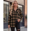 Zeagoo Womens Flannel Shirts Long Sleeve Button Down Casual Fall Plaid Top(5-khaki Gz803)