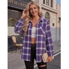 Zeagoo Womens Flannel Shirts Long Sleeve Button Down Casual Fall Plaid Top(6-purple Gz678)