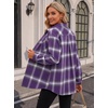 Zeagoo Womens Flannel Shirts Long Sleeve Button Down Casual Fall Plaid Top(6-purple Gz678)