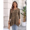 Zeagoo Womens Tops 3/4 Sleeve loose fit dressy Tunics Plus Size Boho Shirts(An136)
