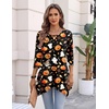 Zeagoo Womens Tops 3/4 Sleeve loose fit dressy Tunics Plus Size Boho Shirts(Black Pumpkin-ws116)