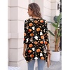 Zeagoo Womens Tops 3/4 Sleeve loose fit dressy Tunics Plus Size Boho Shirts(Black Pumpkin-ws116)