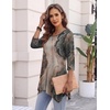 Zeagoo Womens Tops 3/4 Sleeve loose fit dressy Tunics Plus Size Boho Shirts(Cx278)