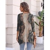 Zeagoo Womens Tops 3/4 Sleeve loose fit dressy Tunics Plus Size Boho Shirts(Cx278)