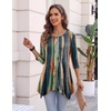 Zeagoo Womens Tops 3/4 Sleeve loose fit dressy Tunics Plus Size Boho Shirts(Cx289)