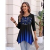 Zeagoo Womens Tops 3/4 Sleeve loose fit dressy Tunics Plus Size Boho Shirts(Jb229)