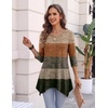 Zeagoo Womens Tops 3/4 Sleeve loose fit dressy Tunics Plus Size Boho Shirts(Jh398)