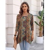 Zeagoo Womens Tops 3/4 Sleeve loose fit dressy Tunics Plus Size Boho Shirts(Mz721)