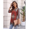 Zeagoo Womens Tops 3/4 Sleeve loose fit dressy Tunics Plus Size Boho Shirts(Mz870)