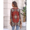 Zeagoo Womens Tops 3/4 Sleeve loose fit dressy Tunics Plus Size Boho Shirts(Mz870)