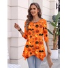Zeagoo Womens Tops 3/4 Sleeve loose fit dressy Tunics Plus Size Boho Shirts(Orange Pumpkin-ws85)