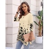 Zeagoo Womens Tops 3/4 Sleeve loose fit dressy Tunics Plus Size Boho Shirts(Sf364)