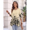 Zeagoo Womens Tops 3/4 Sleeve loose fit dressy Tunics Plus Size Boho Shirts(Sf364)