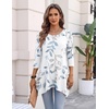 Zeagoo Womens Tops 3/4 Sleeve loose fit dressy Tunics Plus Size Boho Shirts(Sp113)