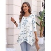 Zeagoo Womens Tops 3/4 Sleeve loose fit dressy Tunics Plus Size Boho Shirts(Sp113)